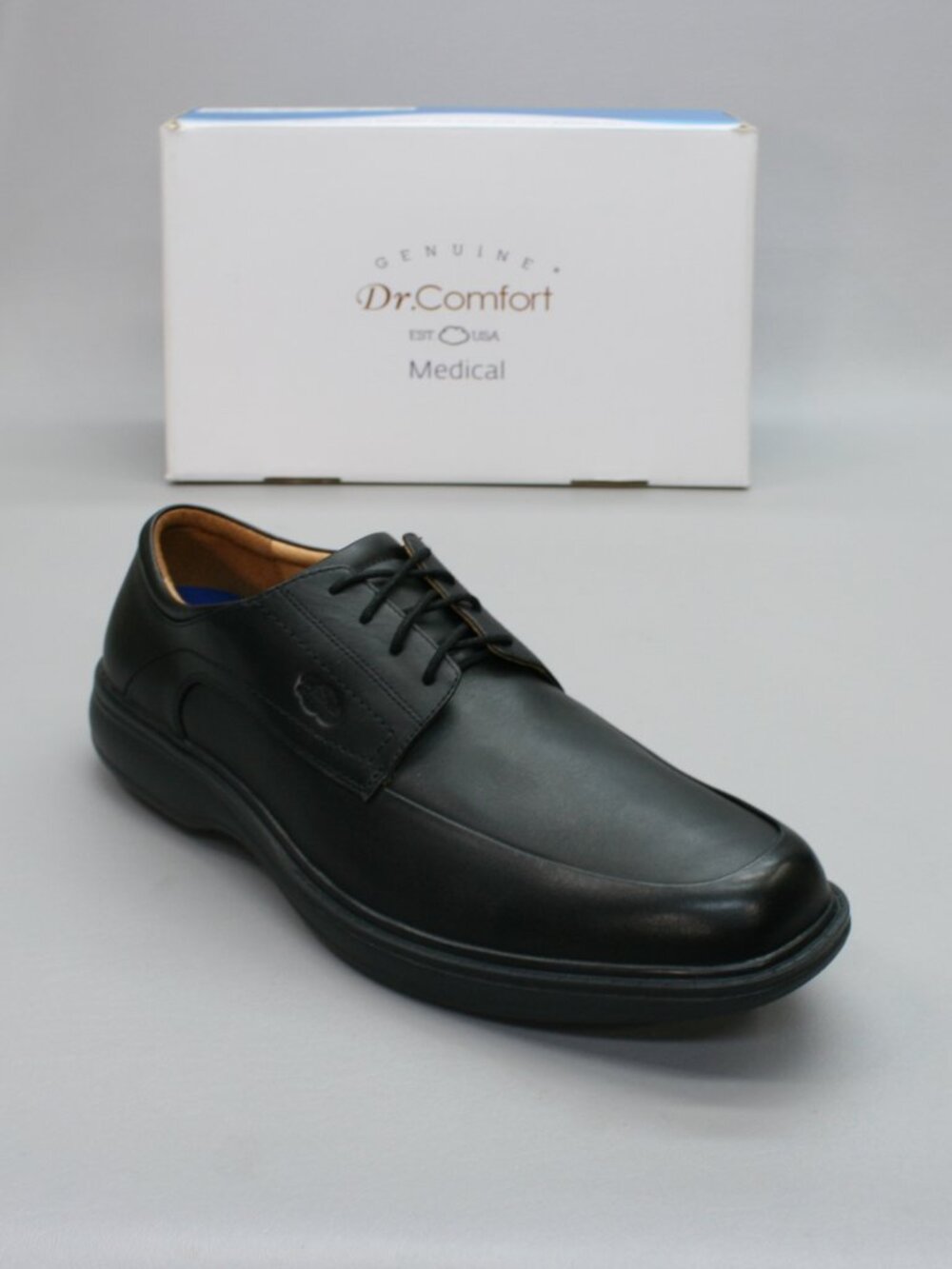 Dr Comfort Men's 14 XW Extra Wide Classic Black Diabetic Orthopedic Oxford Shoes